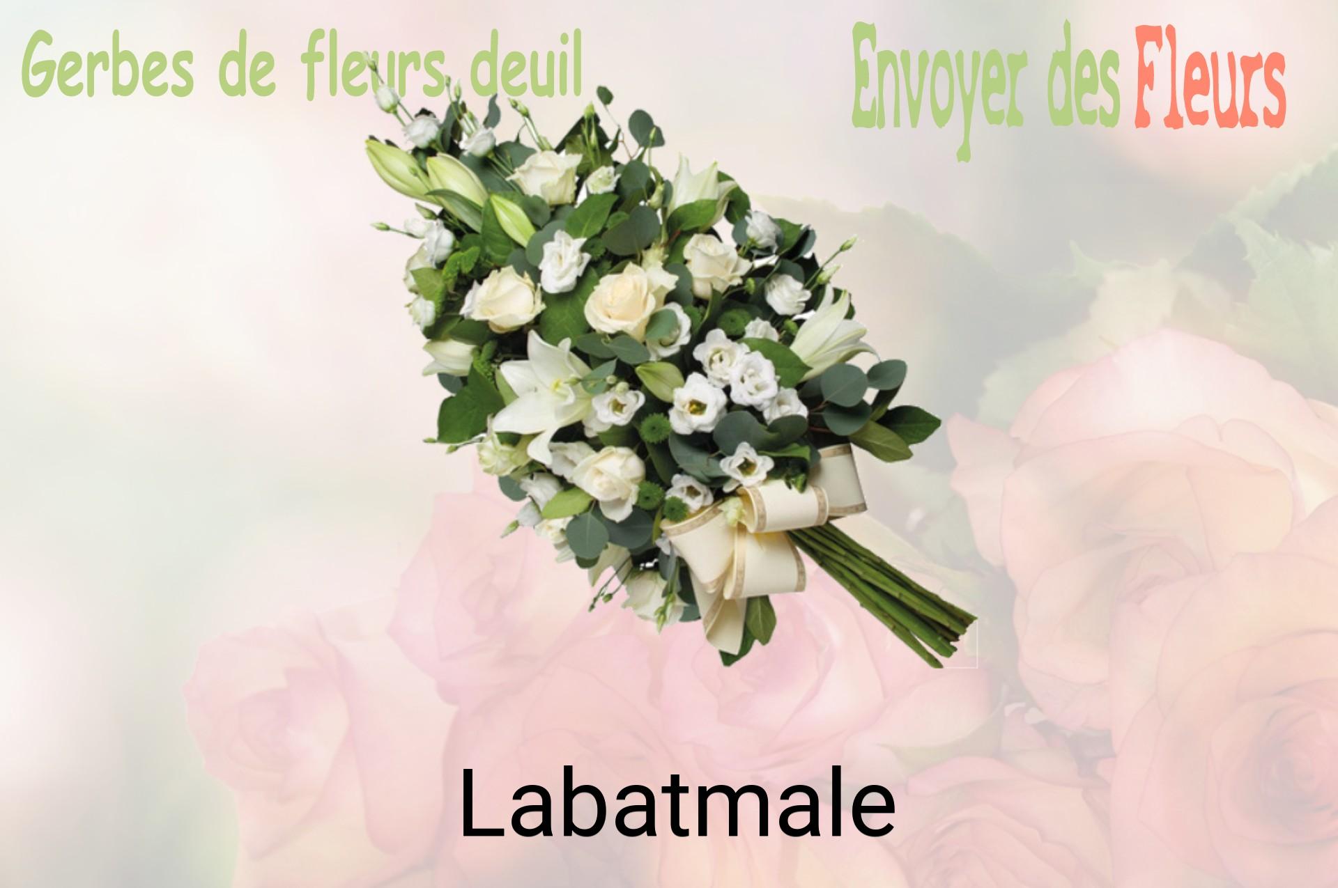 Gerbe de fleurs de deuil livrée à Labatmale